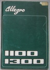 1973 Austin Allegro 1100 & 1300 Owner's Handbook Pub, No. AKD 8339 2nd edition