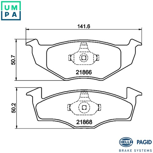 Brake pad set - set, 8db