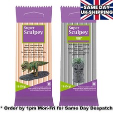 Super Sculpey BEIGE & FIRM GREY 1lb 454g BLOCKS Polymer Modelling Clay Sculpting