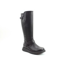 HEAVENLY FEET - Rubymae2 | Ladies/Womens Zip Up Tall Calf Boot Black VEGAN