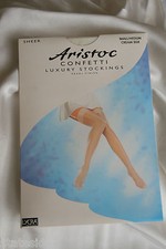 Aristoc Confetti Cream Silk SHEER GLOSS Wedding Bridal Honeymoon Stockings S/M