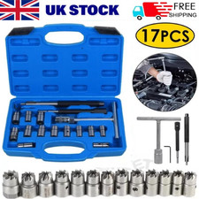 17Pcs Universal Diesel Injector Seat Cutter Cleaner Tool Carbon Remover Set Kit