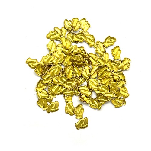 100 gold baby feet charms - x,