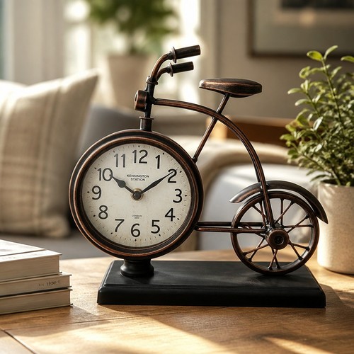 Retro bicycle clock - bicycle, 27cm