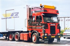 Truck photo Scania 142 Refrigerated semitrailer Denmark red ØRTOFT, Winner #a4vm