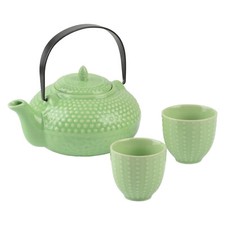 Hobnail Teapot & 2 Cup Leaf