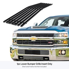 Fits 2015-2019 Chevy Silverado 2500HD/3500HD Lower Stainless Black Billet Grille