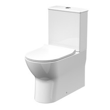 Bathroom Rimless Fully Back to Wall Close Coupled Toilet Pan Soft Closing WC Pan