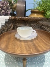 Arcopal Opalescent Harlequin Cup & Saucer Vintage French Glass Tea Set