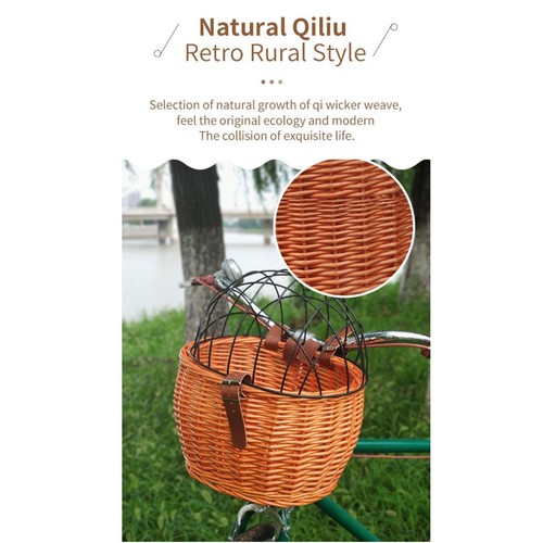 Wicker bike basket for - bike,