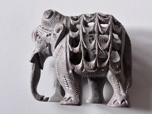Vintage carved soapstone - carved,