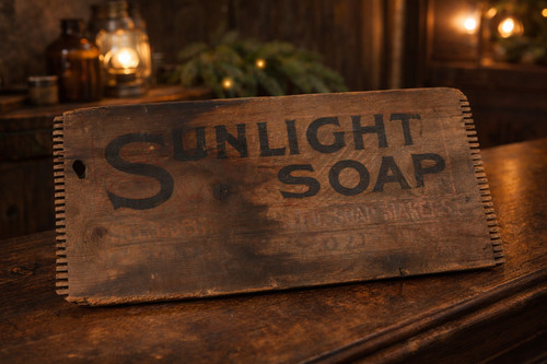 Vtg sunlight soap wooden - sunlight, crate