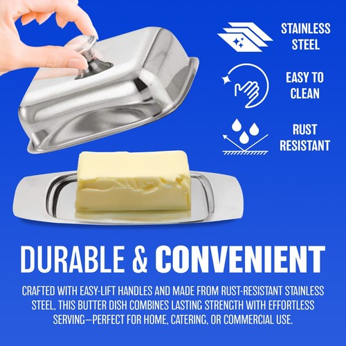 New butter dish stainless - butter,