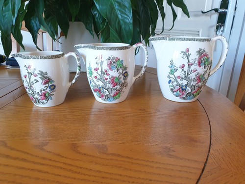 Porcelain jugs three matching - jugs,,
