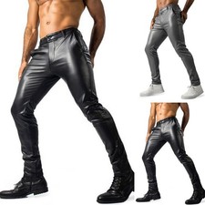 Mens Slim Fit Faux Leather