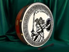 Handmade Dannan 16" Vegan Bodhran Hand Drum - Black Cú Chullain's Bodhrán