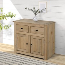 Panama Sideboard 2 Door 2 Drawer Solid Pine Wood Waxed Oak Finish