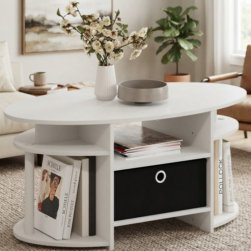 Stylish white coffee table - coffee,