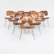 1960s Set of Ten Herman Miller Eames DCM Dining Chairs in Chrome and Rosewood