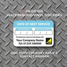 Appliance Service Reminder Stickers Labels Plumber Boiler Gas Safe Engineer Logo