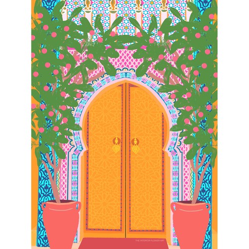 Moroccan door bright - door,