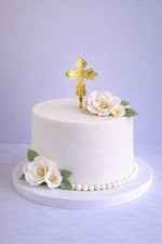 Gold Cake Topper Cross For