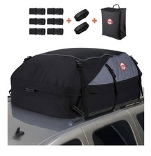 Sailnovo Car Roof Bag, 20 Cubic Feet, for Cars with Roof Rack/Rails/Bars, Black