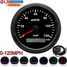 85mm Black GPS Speedometer Odometer 0-120MPH Gauge for Marine Boat Car Truck UK