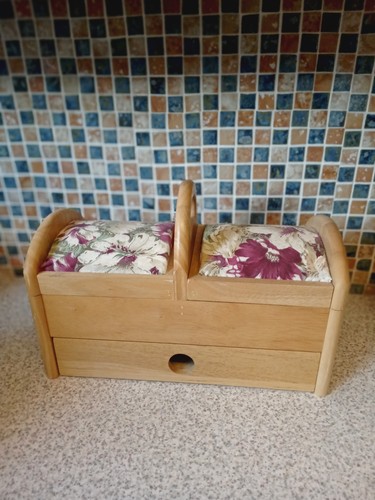 Mini sewing basket wooden - wooden, w