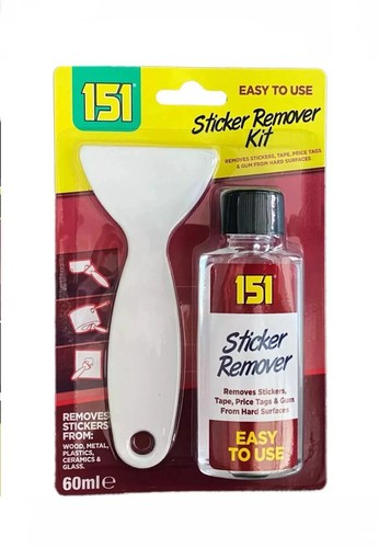 Sticker remover kit - sticker, scraper