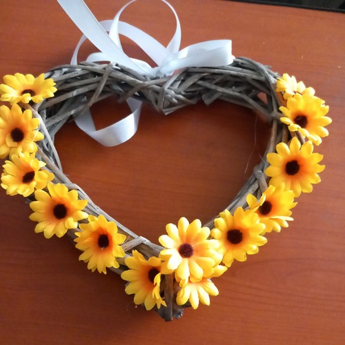 Wicker heart decoration - wicker, "
