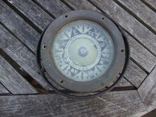 ANTIQUE ORIGINAL BRASS SHIPS COMPASS marked GREENOCK A&O HEAD BOAT BUILDERS 5.5"