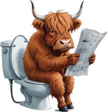 Funny Highland Cow Toilet Wall
