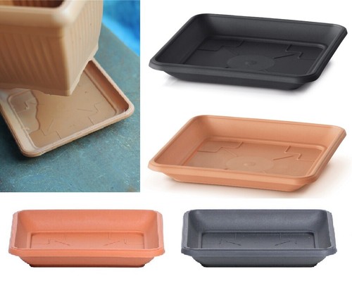 Square black plastic plant - square, pot