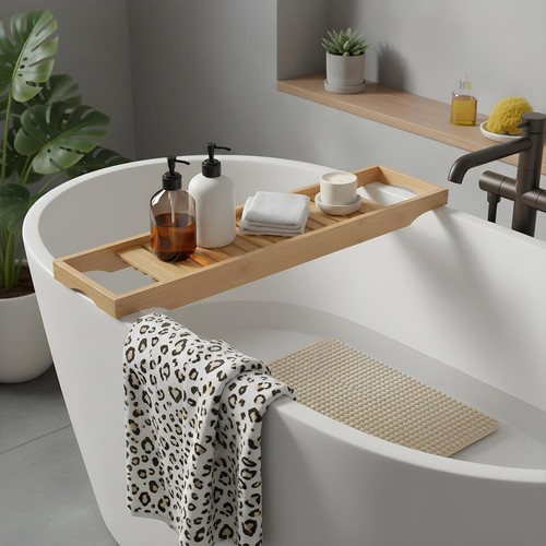 Ohs bamboo bath - bamboo, rack