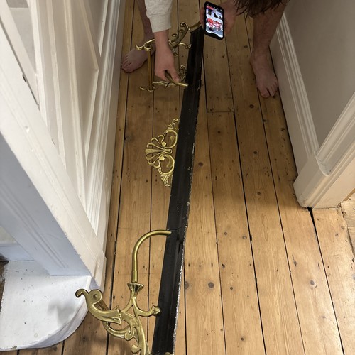 Brass fire fender - brass, antique