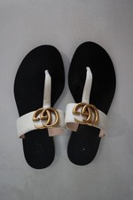 Gucci black and white GG sandals, UK size 3.5 