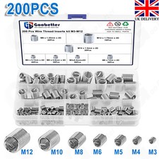 200Pcs Stainless Steel Helicoil Thread Repair Insert Kit M3 M4 M5 M6 M8 M10 M12