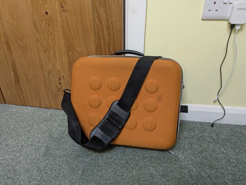 Orange eastpak laptop office - laptop,