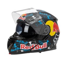 Full Helmet Modular Flip bull Motorbike Face UK Helmet Red NEW Motorcycle Up