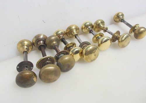 Victorian brass door knobs rim - victorian,