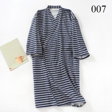 Men Soft Cotton Bathrobe Robe Gown Kimono Japanese Yukata Pajamas Nightwear Thin