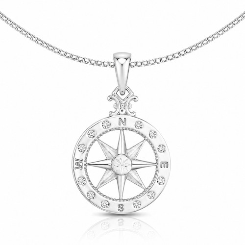 925 sterling silver compass - sterling,