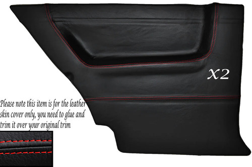 Red stitch rear door card - 2x,