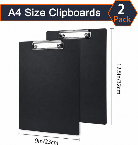 2pk clipboard black pvc - a4,