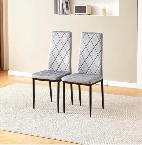Grey velvet dining chairs set - velvet,