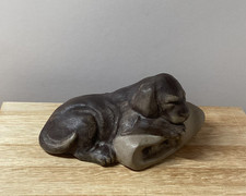 Poole Pottery England Puppy Dog With Slipper Figurine Ornament Collectable 