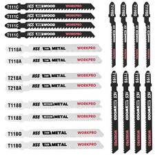 20pc WORKPRO Jigsaw Blades Set T-Shank Wood & Metal fit Bosch, Dewalt, Ryobi