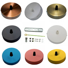 Vintage Metal Ceiling Rose Pendant Light Fitting Plate Single Outlet Lamp Base