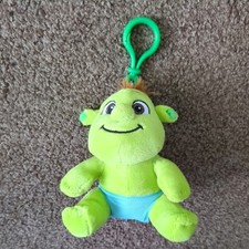 SHREK 5" baby ogre bag clip keyring. Shrek plush cuddly toy. 